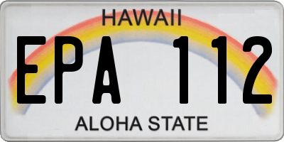 HI license plate EPA112