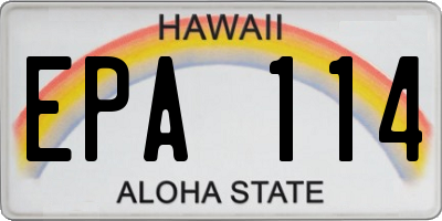 HI license plate EPA114