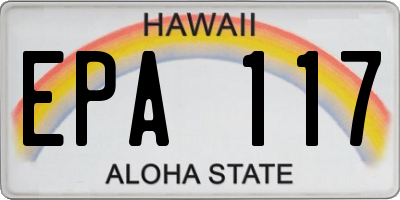 HI license plate EPA117