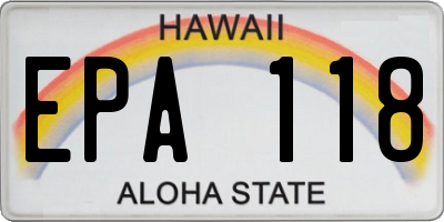 HI license plate EPA118
