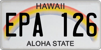 HI license plate EPA126