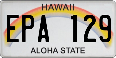 HI license plate EPA129