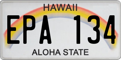 HI license plate EPA134