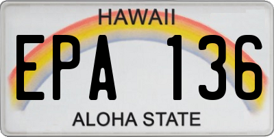 HI license plate EPA136