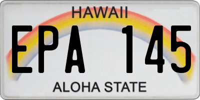 HI license plate EPA145