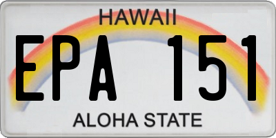 HI license plate EPA151