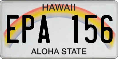 HI license plate EPA156