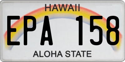 HI license plate EPA158