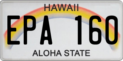 HI license plate EPA160