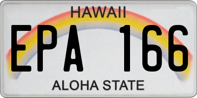 HI license plate EPA166
