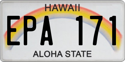 HI license plate EPA171