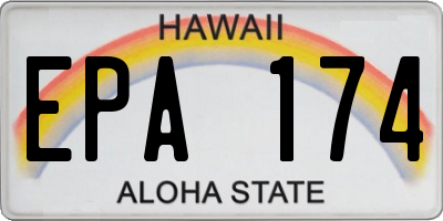 HI license plate EPA174