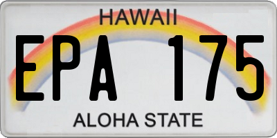 HI license plate EPA175