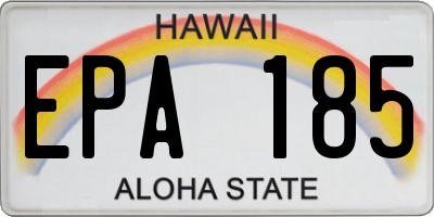 HI license plate EPA185