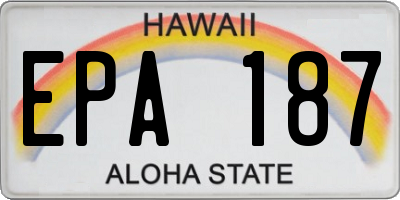 HI license plate EPA187