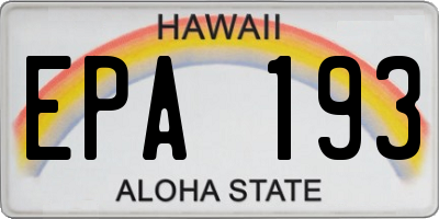 HI license plate EPA193