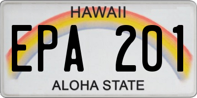 HI license plate EPA201