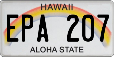 HI license plate EPA207
