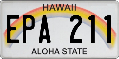 HI license plate EPA211
