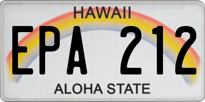 HI license plate EPA212