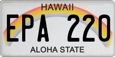 HI license plate EPA220