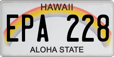 HI license plate EPA228