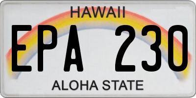 HI license plate EPA230