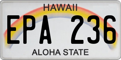 HI license plate EPA236