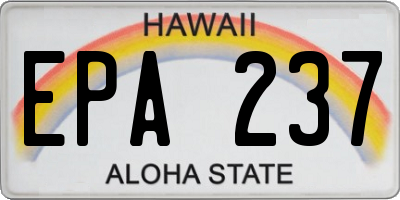 HI license plate EPA237