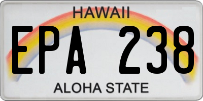 HI license plate EPA238