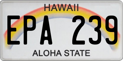 HI license plate EPA239