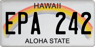 HI license plate EPA242