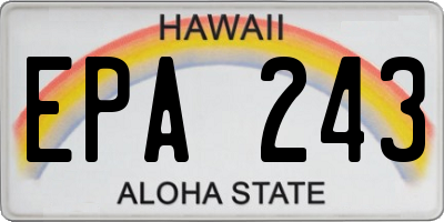 HI license plate EPA243