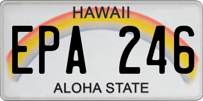 HI license plate EPA246