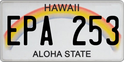 HI license plate EPA253