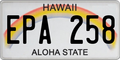 HI license plate EPA258