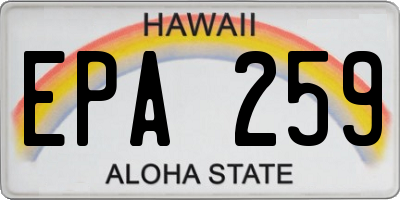 HI license plate EPA259