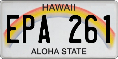 HI license plate EPA261