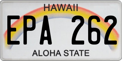 HI license plate EPA262