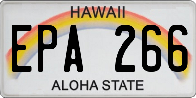 HI license plate EPA266