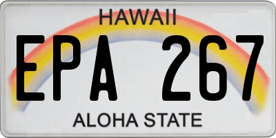 HI license plate EPA267