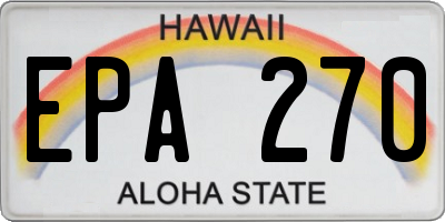 HI license plate EPA270