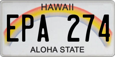 HI license plate EPA274
