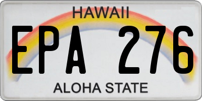 HI license plate EPA276