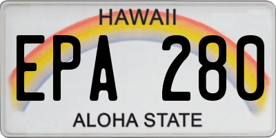 HI license plate EPA280