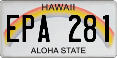 HI license plate EPA281