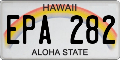 HI license plate EPA282