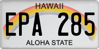 HI license plate EPA285