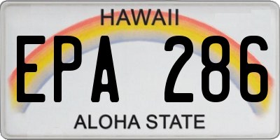 HI license plate EPA286