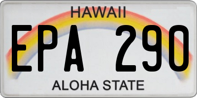 HI license plate EPA290